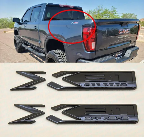 Miniatura 6 de 2 paquetes de emblemas X31 para todo terreno 84682662 Placa de identificación del costado trasero del cuerpo, letra de reemplazo para GMC Sierra