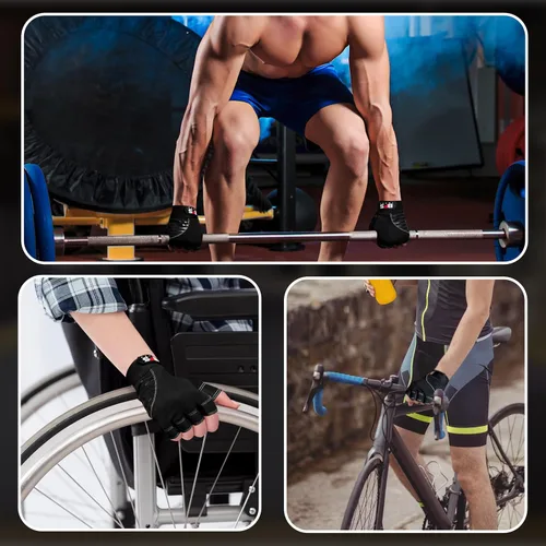 Miniatura 6 de Guantes de gimnasio para levantamiento de pesas, guantes de entrenamiento con protección completa de la palma, guantes de fitness transpirables