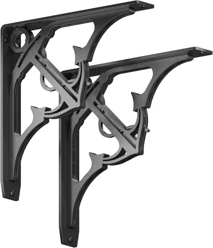 Miniatura 20 de Starby Angel Oak - Kit de soporte de estante resistente, 8 x 8 pulgadas, juego de dos soportes de metal para estanterías, estantes de madera, repisa