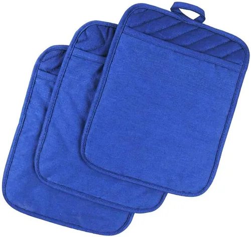 Miniatura 15 de Anyi Soportes para ollas resistentes al calor, almohadillas calientes de algodón para mostrador y mesa, color verde con bolsillo