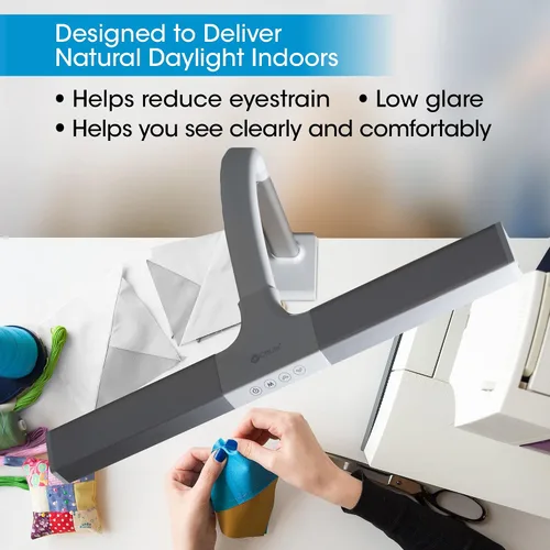 Miniatura 3 de OttLite Lámpara de escritorio LED con abrazadera resistente, iluminación extra ancha, regulable con 5 ajustes de brillo y LED de luz natural de bajo