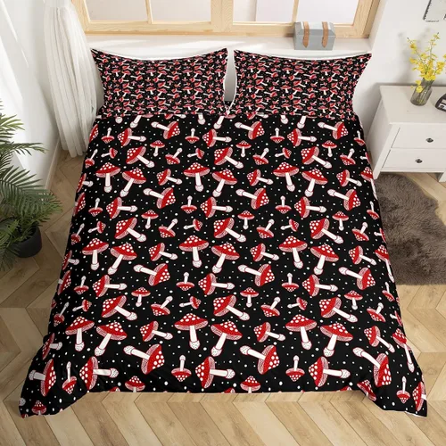 Miniatura 32 de Erosebridal Juego de ropa de cama para niños, juego de funda de edredón de sirena tamaño individual, funda de edredón femenina de escamas de peces