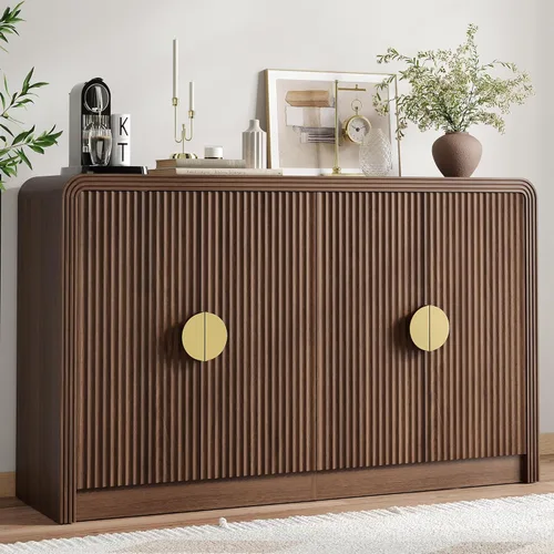 Miniatura 8 de Decofy 55" Buffet Sideboard Cabinet, Modern Mid Century Console Cabinet with Adjustable Shelves & Wavy Grain Doors for Kitchen Cabinets, Living