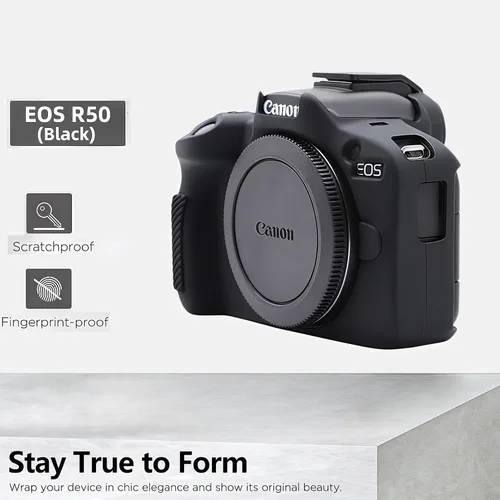 Miniatura 4 de Funda para EOS R50, Funda protectora de silicona suave para Canon EOS R50 EOSR50 Vlogging Camer, Incluye 2 protectores de pantalla y 1 correa