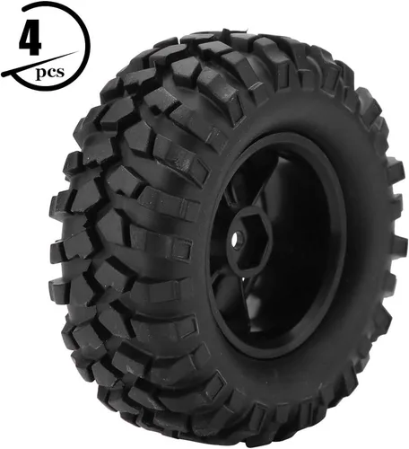 Miniatura 9 de Neumáticos de automóvil a control remoto, 4 piezas de goma de 6 agujeros con bujes neumáticos todoterreno para entusiastas de vehículos de oruga RC