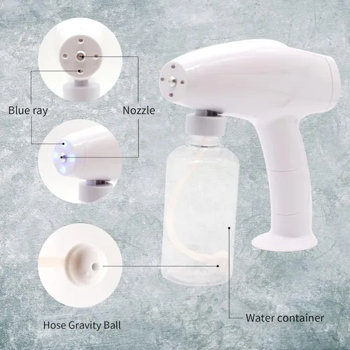 Miniatura 5 de Pistola pulverizadora portátil de nano alcohol, pistola de botella eléctrica, atomizador de mano de vapor inalámbrico para el hogar, oficina