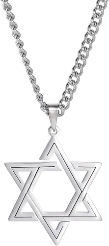 Miniatura 13 de EUEAVAN Collar con dije de estrella de David contra el mal de ojo de seis puntas con dije de estrella de David, hexagrama demoníaco religioso