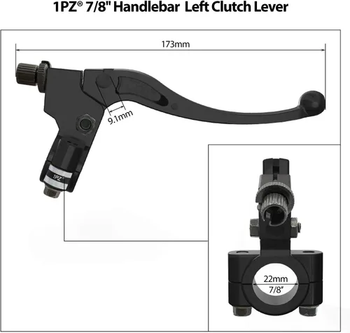 Miniatura 3 de 1PZ BA5-CL1 - Palanca de embrague de freno izquierdo de 7/8 pulgadas de 0.866 in para 196cc 5.5hp 6.5hp Coleman CT200U BT200X Trail 200 CT200U-EX