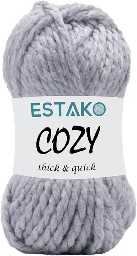 Miniatura 49 de Estako Cozy Thick & Quick Yarn - Hilo acogedor grueso y rápido, 20% lana, 80% acrílico, suave, súper voluminoso, peso #6, para tejer y hacer 50187