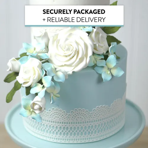 Global Sugar Art Rebecca Rose Sugar Cake Flowers - Flores blancas de 2 pulgadas, 8 unidades por Chef Alan Tetreault Blanco 2 pulgadas