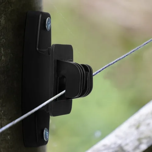 Miniatura 5 de Pushglossy 100 aisladores eléctricos para vallas de alambre, aisladores eléctricos para postes de madera, accesorios para clavos de madera para Negro