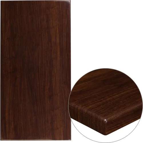 Miniatura 18 de Flash Furniture - Tapa de mesa de resina brillante de 30.0 x 48.0 pulgadas, con borde caído de 2.0 pulgadas de grosor