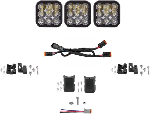 Miniatura 10 de Diode Dynamics SS5 CrossLink - Barra de luz LED de 3 cápsulas (una), combo blanco profesional