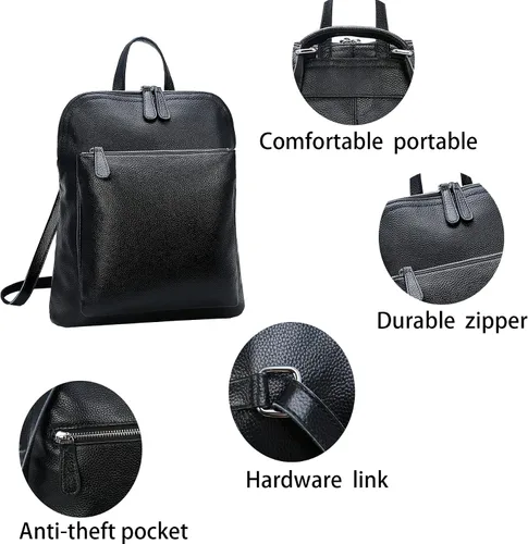 Miniatura 5 de Heshe Mochila de piel vintage casual para mujer para damas y niñas