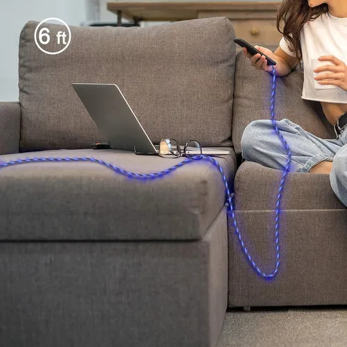 Miniatura 7 de Cable cargador de iPhone con luz LED, cables Lightning LED paquete de 1 Certificado MFi de Apple Cable de carga rápida USB para Apple iPhone 13