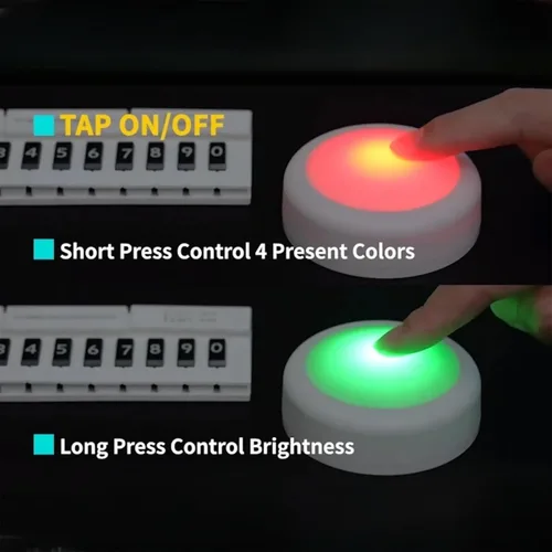 Miniatura 6 de Luces de botón con control remoto, iluminación de disco alimentadas por batería, luces de botón LED, luces LED de batería con control remoto, luces