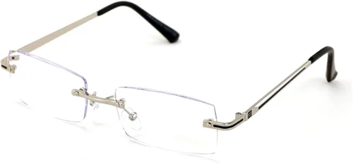 Miniatura 7 de Gafas de lectura UV con bloqueo de diamante sin montura de metal para hombre, anti bloqueo azul, lectores de lentes transparentes