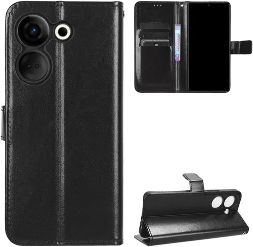 Miniatura 53 de Funda para Boost Mobile Celero 5G + Funda de piel con tapa para Boost Mobile Celero 5G Plus, color negro