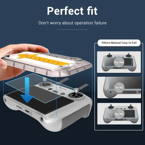 Miniatura 2 de CYNOVA Protector de Pantalla DJI RC2 con Kit de Alineación Automática, Protector de Pantalla de Vidrio Templado HD para Controlador DJI RC, Película