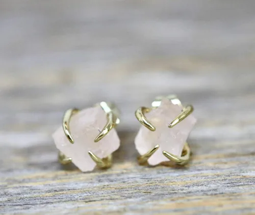 Miniatura 5 de Pendientes de tuerca de piedra preciosa cruda, idea de regalo para el día de la madre, graduación, moda de verano