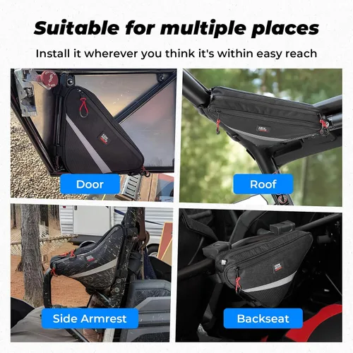 Miniatura 8 de Bolsa de almacenamiento triangular para barra de protección KEMIMOTO UTV, bolsa universal resistente al agua para techo/puerta/reposabrazos lateral