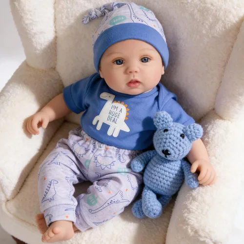 Miniatura 11 de Milidool Muñecas de bebé Reborn de 18 pulgadas, muñeca realista de bebé recién nacido, muñecas de silicona de aspecto real, con accesorios completos