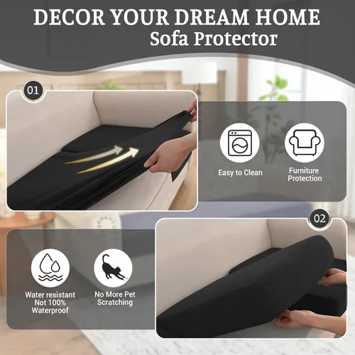 Miniatura 7 de BT.WA Fundas de sofá modular para cojín de sofá en forma de L, Fundas lavables y suaves para cojín de sofá, Fundas elásticas para sofá