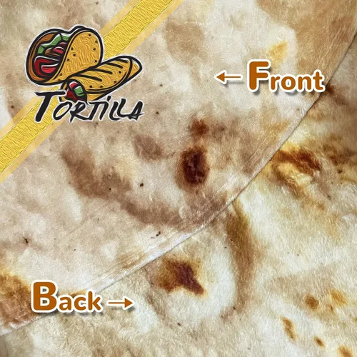 Miniatura 8 de Bcareself Manta de Tortilla 2.0 de Doble Cara Tamaño Adulto Gigante de Doble Cara para Niños Divertida Realista de Comida Personalizada Manta