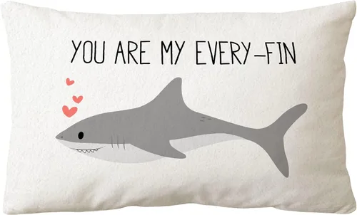 Miniatura 4 de Sidhua Funda de almohada con temática de animales del océano para el hogar, funda de almohada con texto en inglés "I Just Freaking Love Sharks