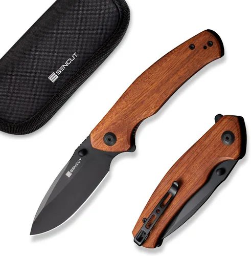 Miniatura 8 de SENCUT Cuchillo de bolsillo para EDC, cuchillo plegable Slashkin, espárrago y abridor de aleta, micarta de lona verde con hoja D2 de 3.48 pulgadas