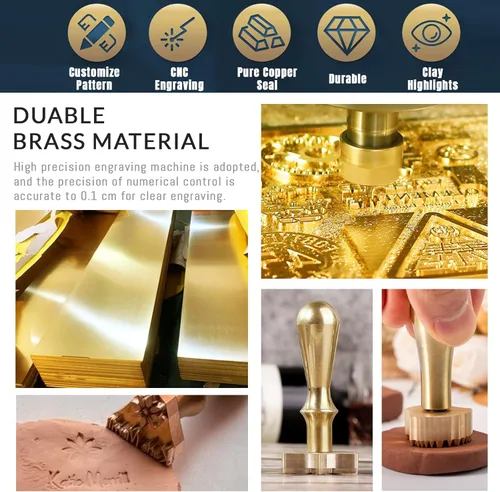 Miniatura 2 de Sellos de cerámica personalizados para arcilla, kit de herramientas de cerámica personalizado con diseño propio, letras distintivas, regalo