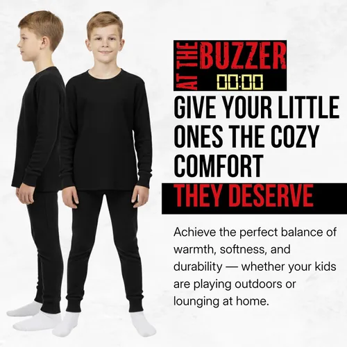 Miniatura 4 de At The Buzzer Conjunto de ropa interior térmica para niños