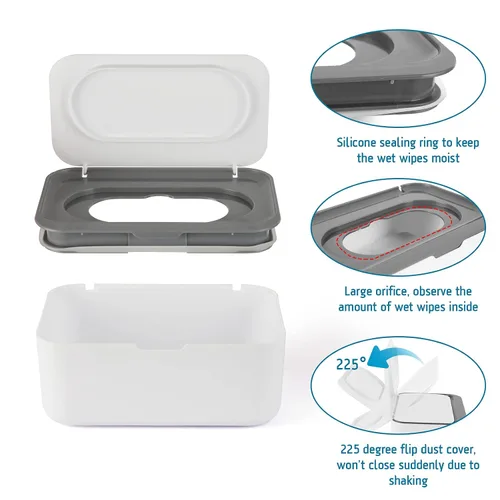 Miniatura 4 de Flenpptly 2 Pack Dispensador de Toallitas para Bebé, Estuche para Toallitas Portador de Toallitas para Bebé Mantiene las Toallitas Frescas, Azul