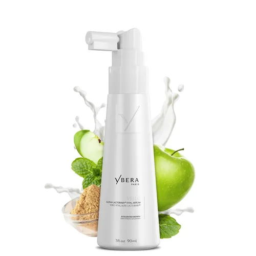YBERA VELLO SERUM PARA DEFINIMIENTO DEL CABELLO con tecnología avanzada ALFA-LACTOBABY, suero para el cuero cabelludo para el crecimiento del
