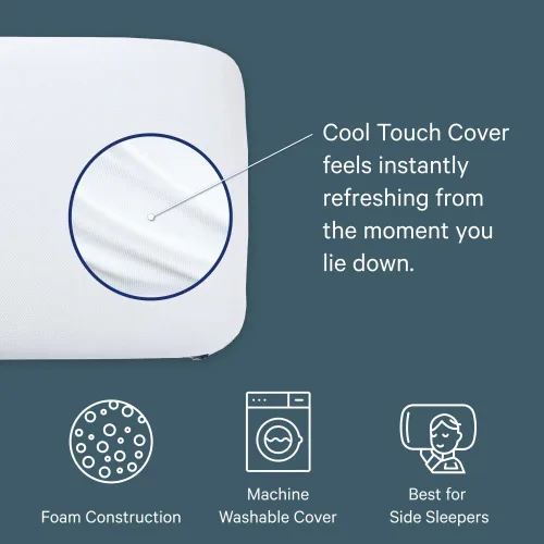 Miniatura 2 de Almohada de espuma viscoelástica de Casper Sleep Essential con enfriamiento, tamaño estándar – Espuma viscoelástica firme con cubierta
