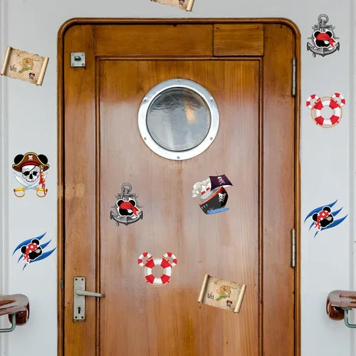 Miniatura 6 de JieyueJewelry 12 calcomanías magnéticas para puerta de crucero, capitán pirata, ratón, navegación marina, automóvil, crucero, puerta, decoración
