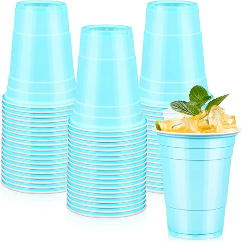 Miniatura 22 de LANLISA 50 vasos de plástico verdes, vasos desechables de 16 onzas, vasos para beber para el día de San Patricio, suministros de fiesta de Navidad