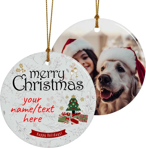 Miniatura 21 de Adornos de Navidad personalizados, adorno con foto personalizada, nuestro primer árbol de Navidad colgante 2024, decoración regalo para Navidad