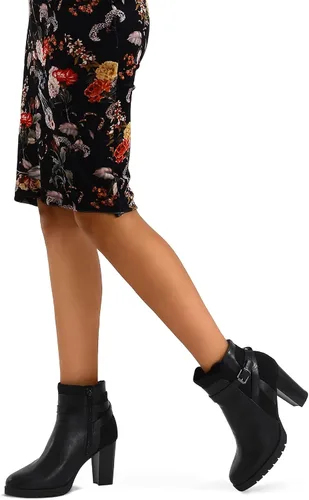 Miniatura 4 de mysoft Botines de mujer con tacón grueso apilado y cremallera
