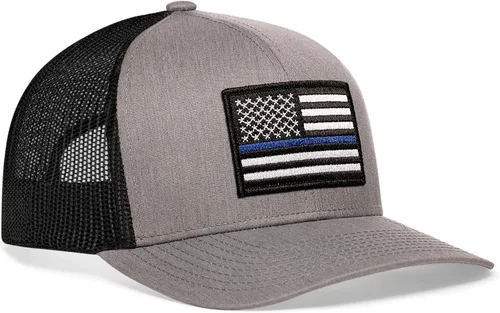 HAKA Sombrero de la bandera estadounidense, sombrero de camionero de Estados Unidos para hombres y mujeres, gorra de béisbol ajustable, malla a