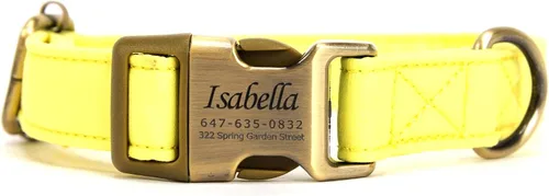 Miniatura 18 de Collar de perro personalizado con nombre y número de teléfono grabado, collar ajustable personalizado para cachorros, collar de algodón orgánico
