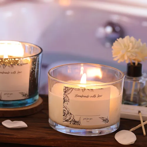 Miniatura 7 de Simeitol Tarros de Vela Transparentes de 16 OZ para Hacer Velas 6 Piezas, Tarro de Vela de Vidrio con Tapas Herméticas de Bambú - Tarros de Velas