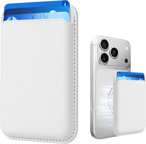 Miniatura 12 de Tarjetero magnético más fuerte de piel RFID para iPhone 16 Series, accesorios Mag-Safe para iPhone 17/16/15/14/13/12 y Pro/Promax, negro