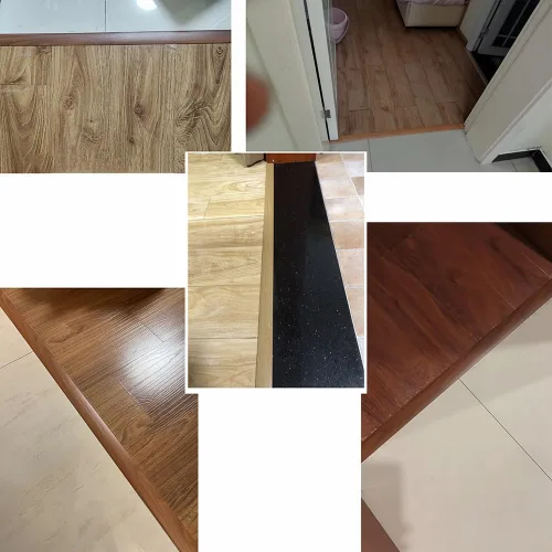 Miniatura 6 de KADEUX Tira de umbral para puertas de 1.6 pulgadas de ancho, tiras de PVC moldeadas en T, reductor de umbral autoadhesivo, tira de unión de piso