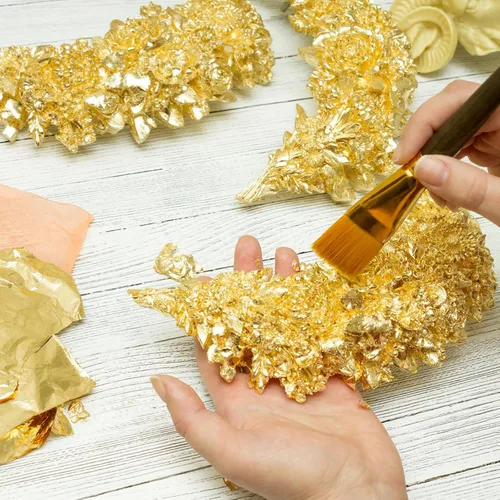 Miniatura 7 de 300 hojas de imitación de oro para arte, manualidades doradas, pintura, decoración de muebles, fabricación de joyas