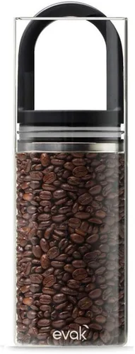 Prepara evak vidrio contenedor de almacenamiento de alimentos con mango de tacto suave, color negro, tamaño grande, L, negro, (Soft Touch Black