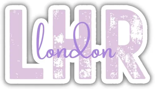Miniatura 6 de LHR London Heathrow Airport Code Travel Sticker, Multiple Colors, Vinyl Laptop Water Bottle Planner Journal, Places I've Been, Luggage Decal (Pink)