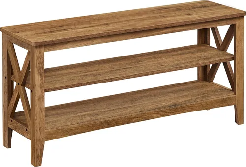 VASAGLE, Banco de almacenamiento para entrada, estante para zapatos de 2 niveles, 11.8 x 39.4 x 18.9 pulgadas, soporta hasta 600 libras, estilo