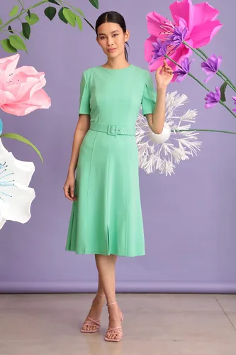 Miniatura 7 de Maggy London Vestido de crepé de buceo de manga corta para mujer