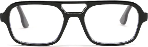 Miniatura 2 de FEISEDY Gafas de lectura retro cuadradas con bloqueo de luz azul para mujeres y hombres de los años 70, anteojos planos de aviador antifatiga